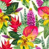 Vector illustration with watercolor flowers N6