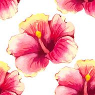 Vector illustration with red chinese hibiscus N3