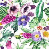 Vector illustration with watercolor flowers N7
