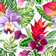 Vector illustration with watercolor flowers N10