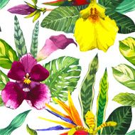 Vector illustration with watercolor flowers N12