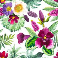 Vector illustration with watercolor flowers N13