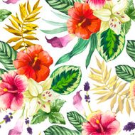 Vector illustration with watercolor flowers N14