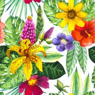 Vector illustration with watercolor flowers N15