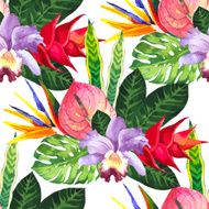 Vector illustration with watercolor flowers N18