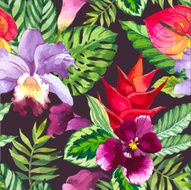 Vector illustration with watercolor flowers N20