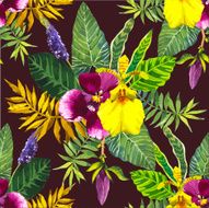 Vector illustration with watercolor flowers N25