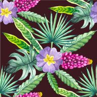 Vector illustration with watercolor flowers N26