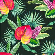 Vector illustration with watercolor flowers N27