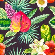 Vector illustration with watercolor flowers N29