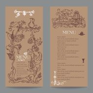 Restaurant menu design with vintage label