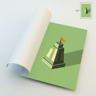 A4 Business Blank Leader concept Tower 3d vector illustration