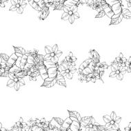 seamless black and white floral pattern N7