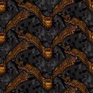 Halloween seamless pattern with ornate vampire bats