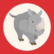 animal rhinoceros cartoon theme elements