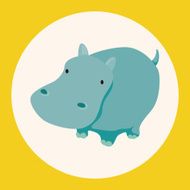 animal hippo cartoon theme elements N3