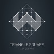 Modern stylish low poly logo with letter W Low-poly element