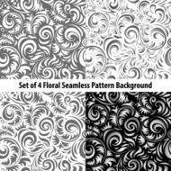 Set of abstract blue seamless patterns vector background