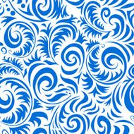 Traditional Russian vector seamless pattern in gzhel style N3