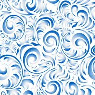 Traditional Russian vector seamless pattern in gzhel style N4