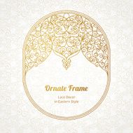 Vector decorative line art frame in Eastern style N2