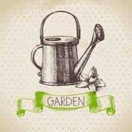 Vintage sketch gardening background Hand drawn design