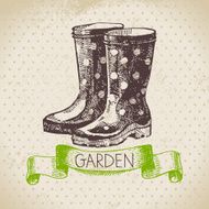 Vintage sketch gardening background Hand drawn design N2