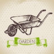 Vintage sketch gardening background Hand drawn design N4