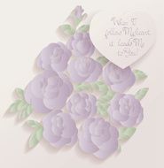 Vintage card roses bouquet romantic quotes N3