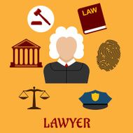 Law and justice flat icons