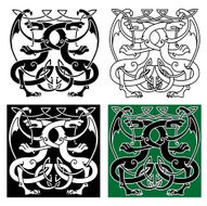 Vintage dragons celtic decorative ornament