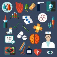 Flat medical and healthcare icons