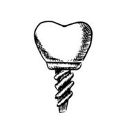 Isolated sketch of a tooth implant