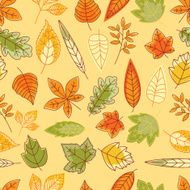 Colorful autumn leaves seamless pattern
