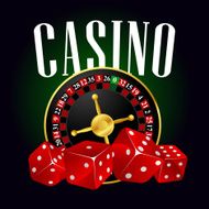 Casino roulette and red dices