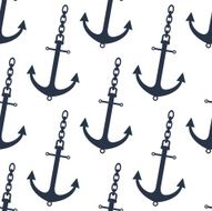 Gray ship anchors seamless pattern