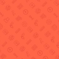 Vector square background with monochrome music icons