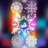 Winter abstract lace from snowflakes