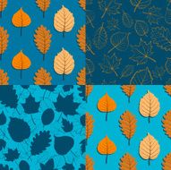 Set of four seamless autumn patterns