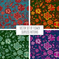 Vector set of seamless flower patterns