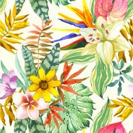 Vector illustration with watercolor flowers N33