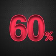Sixty Percent Design (60 ) Red number on Carbon Fiber Background