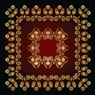abstract pattern with golden floral ornaments N3