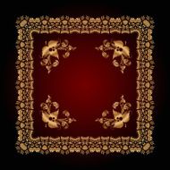 abstract pattern with golden floral ornaments N4