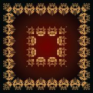 abstract pattern with golden floral ornaments N5