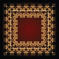 abstract pattern with golden floral ornaments N6