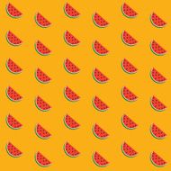 Seamless pattern of juicy ripe pieces watermelon
