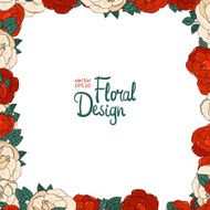 Vintage floral vector frame N10