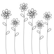 flowers hand drawn black isolated vector for background N2