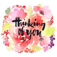 Greeting card Watercolor flowers background N4